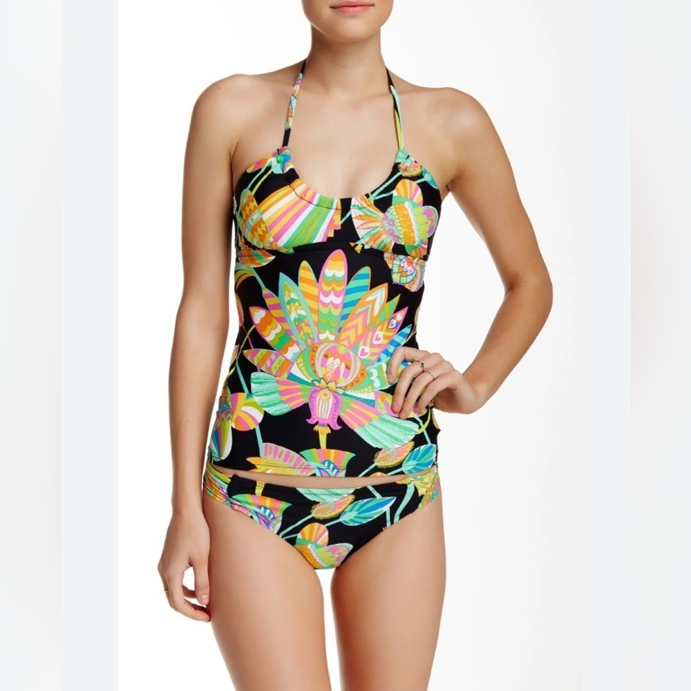 Trina Turk Tahitian hipster bottom halter top tankini swimsuit sz 6